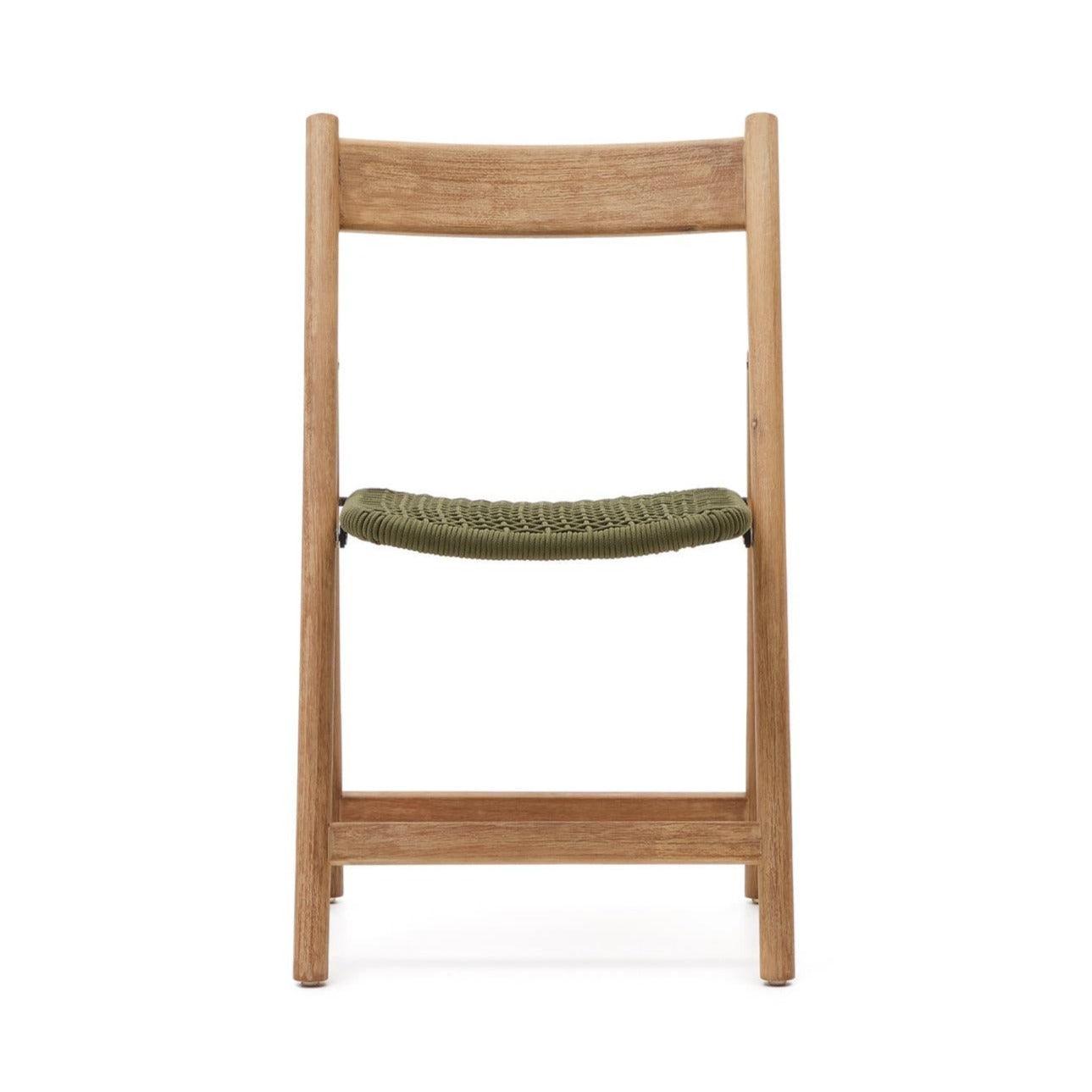 Krzesło składane DANDARA lite drewno akacjowe z zielonym siedziskiem La Forma Eye on Design