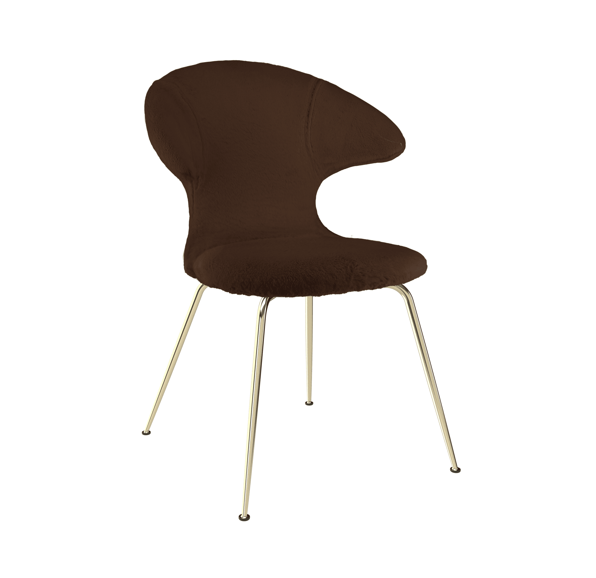 Krzesło TIME FLIES brązowy plusz ze złotą podstawą UMAGE Eye on Design