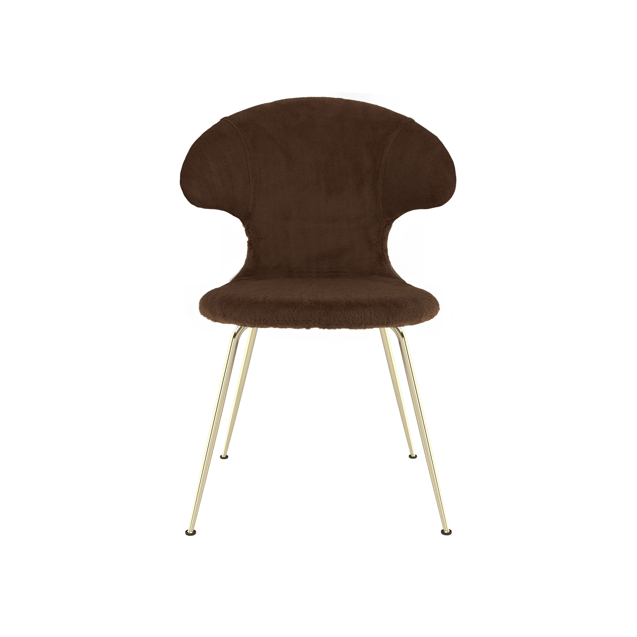 Krzesło TIME FLIES brązowy plusz ze złotą podstawą UMAGE Eye on Design