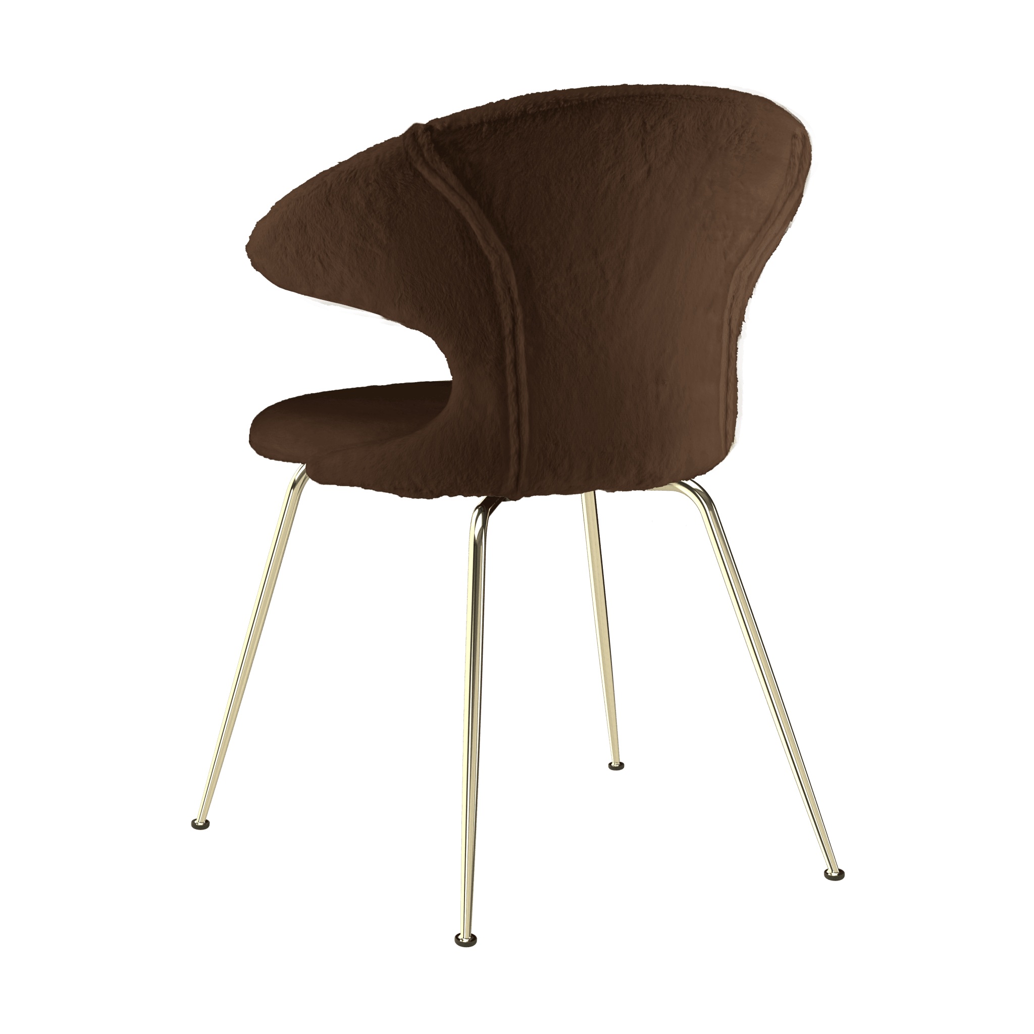 Krzesło TIME FLIES brązowy plusz ze złotą podstawą UMAGE Eye on Design