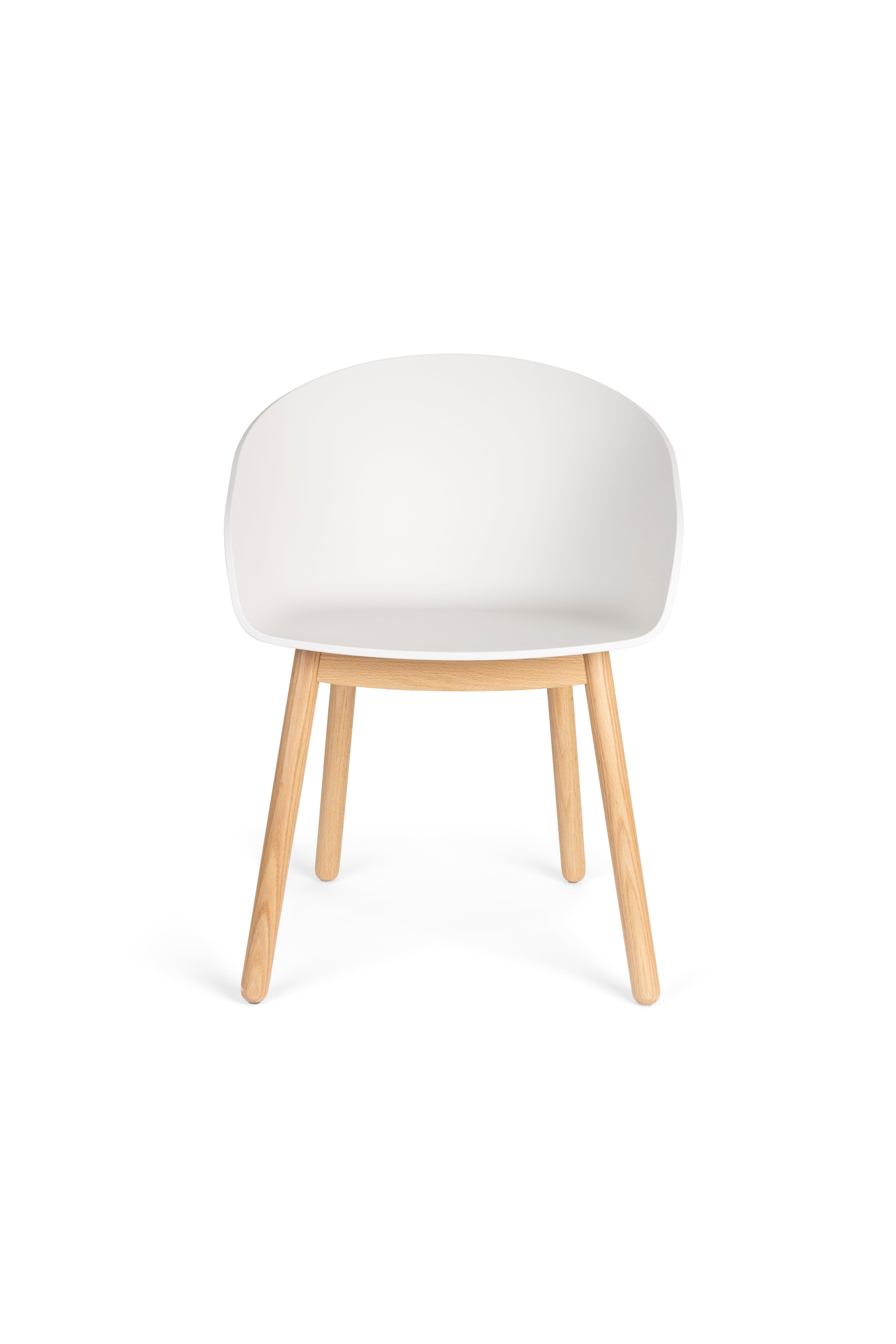 Krzesło VOID biały z drewnianą podstawą Zuiver Eye on Design