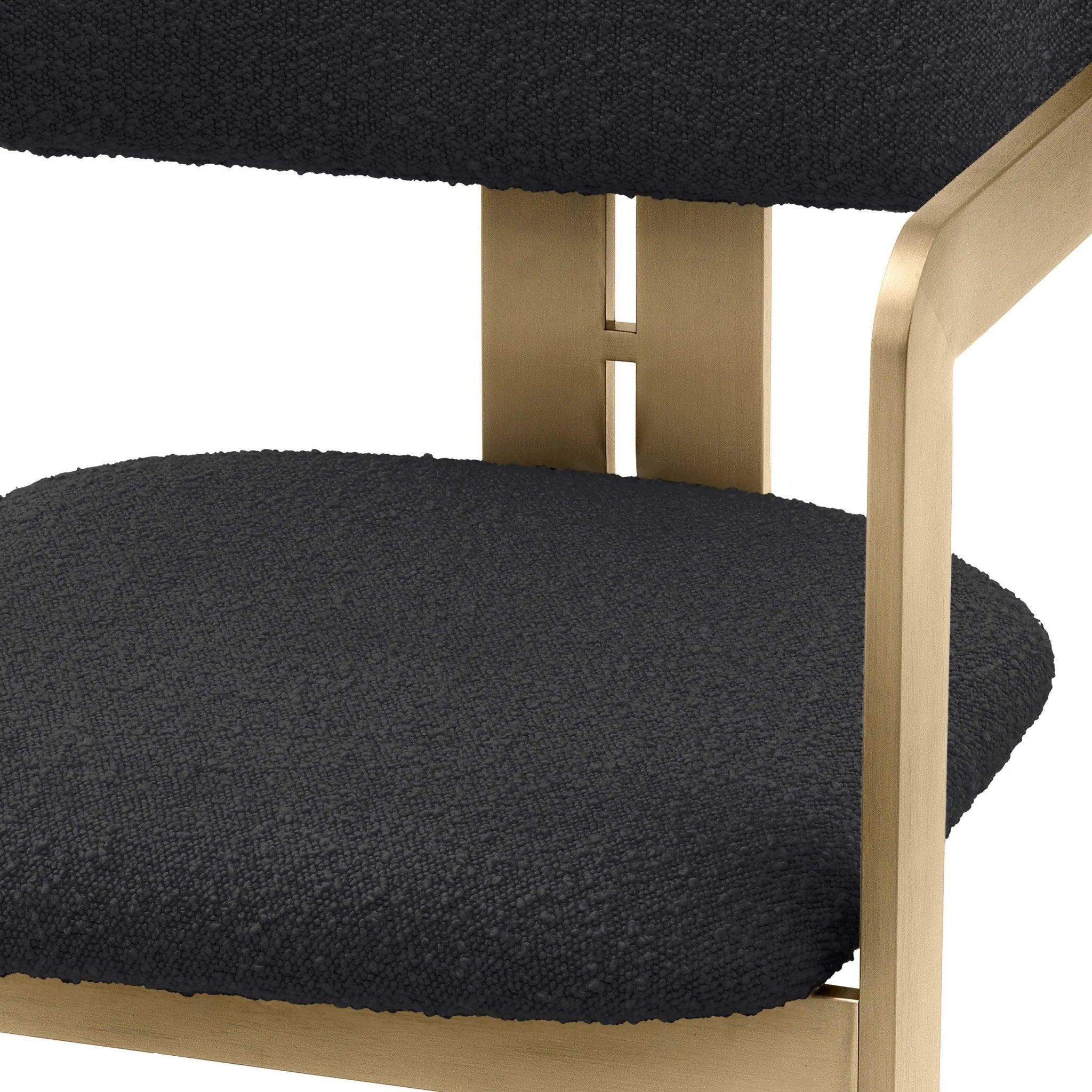Krzesło w tkaninie boucle DONATO czarny Eichholtz Eye on Design