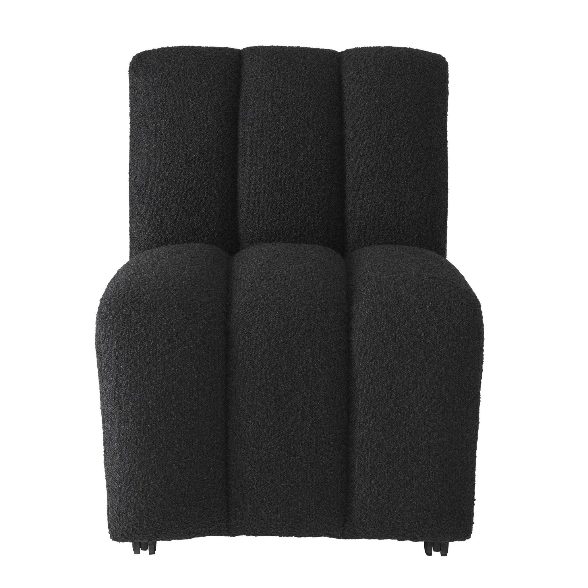 Krzesło w tkaninie boucle KELLY czarny Eichholtz Eye on Design