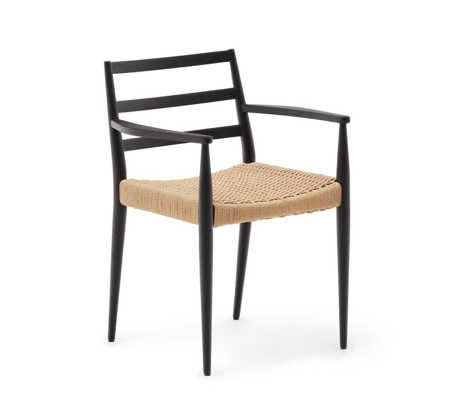 Krzesło z podłokietnikami ANALY czarne drewno dębowe La Forma Eye on Design