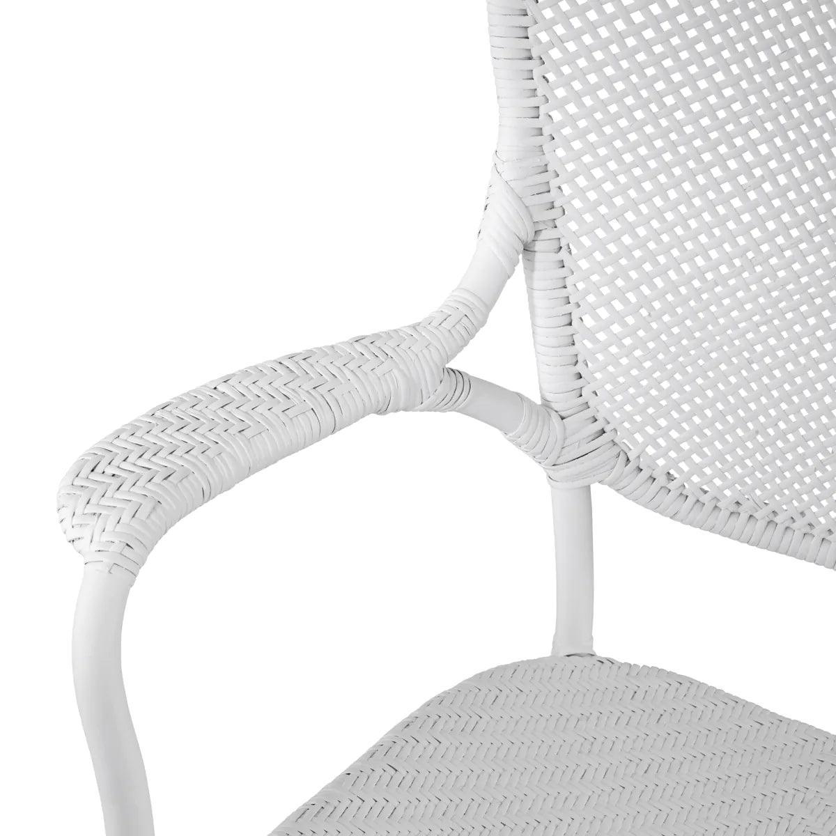 Krzesło z podłokietnikami COLONY biały rattan Eichholtz Eye on Design