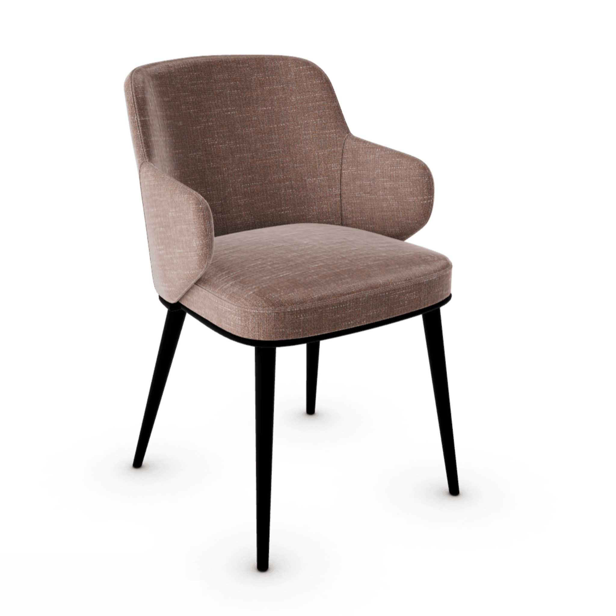 Krzesło z podłokietnikami FOYER boucle ceglany z metalową podstawą Calligaris metalowa matowa czerń Eye on Design