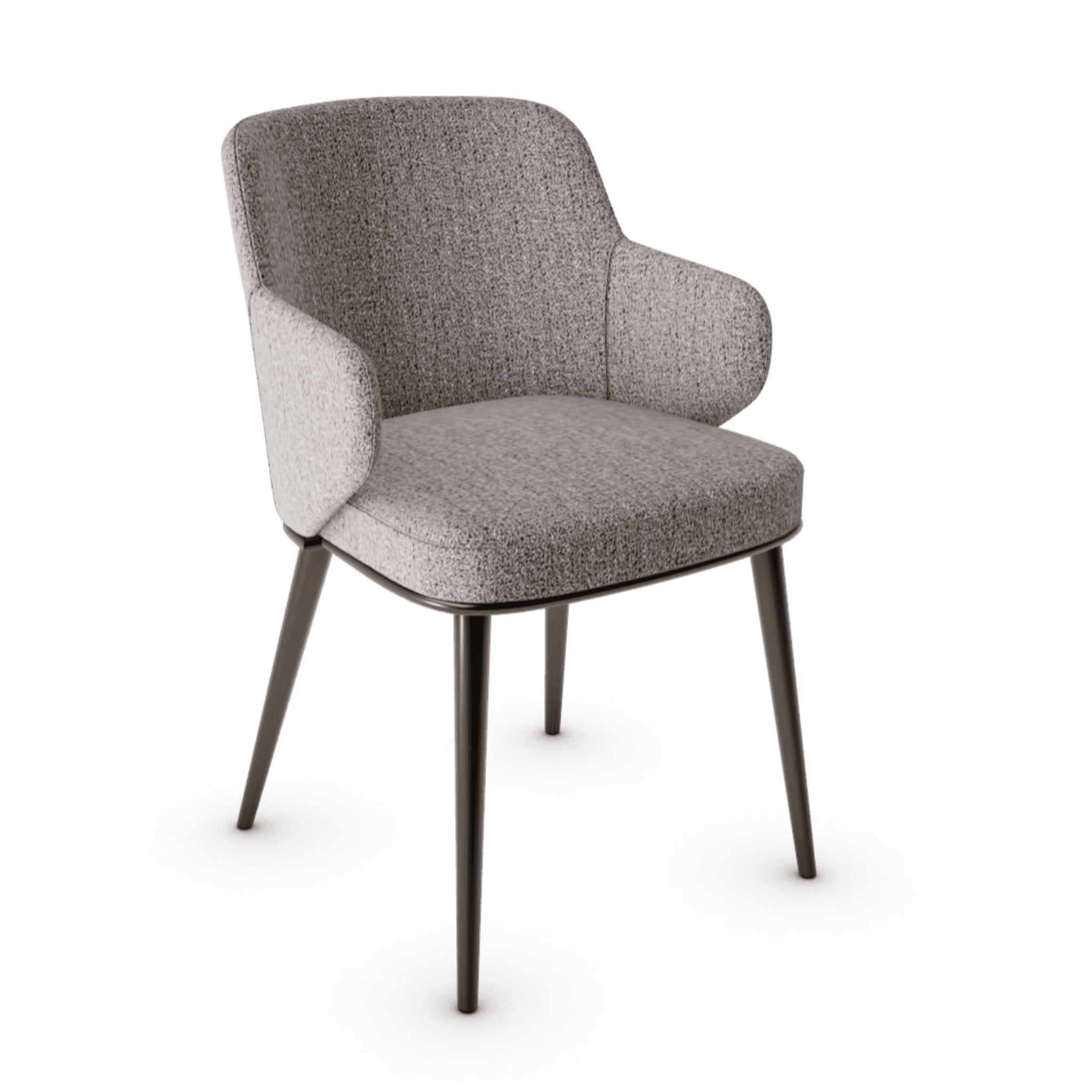 Krzesło z podłokietnikami FOYER boucle taupe z metalową podstawą Calligaris metalowa matowy brąz Eye on Design