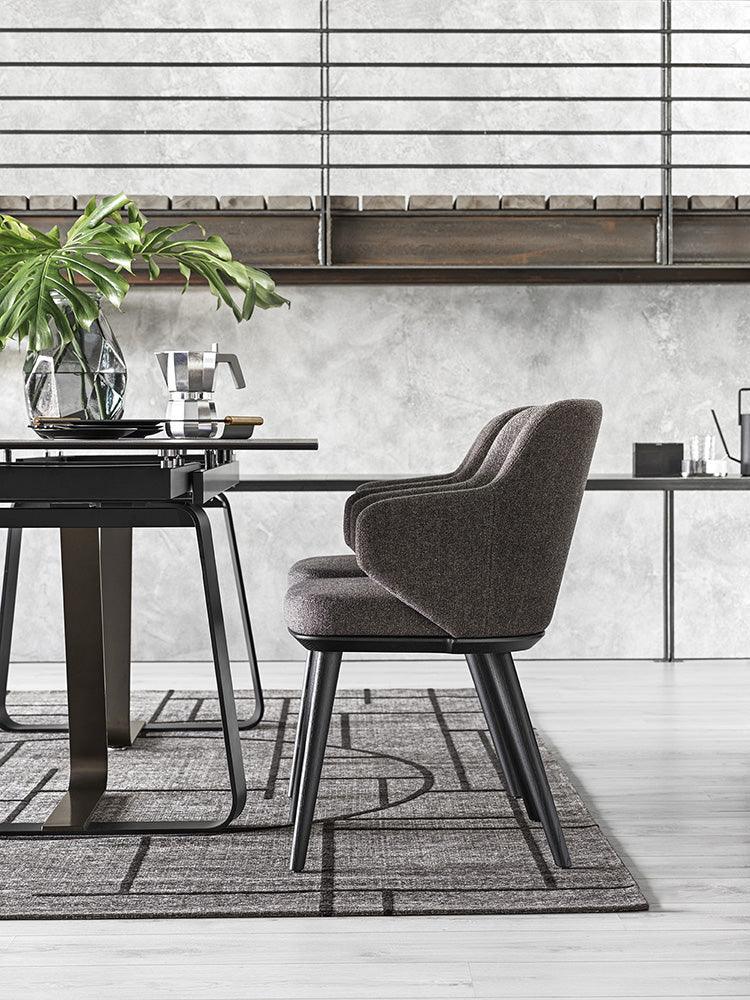 Krzesło z podłokietnikami FOYER melanż beżowy z drewnianą podstawą Calligaris Eye on Design