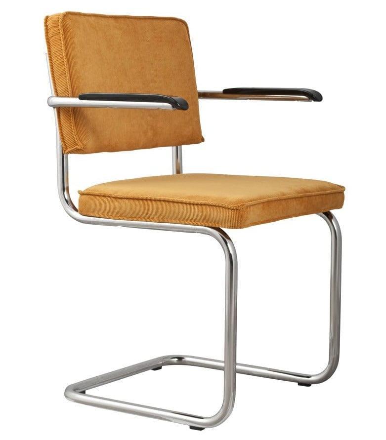 Krzesło z podłokietnikami RIDGE RIB żółty Zuiver Eye on Design