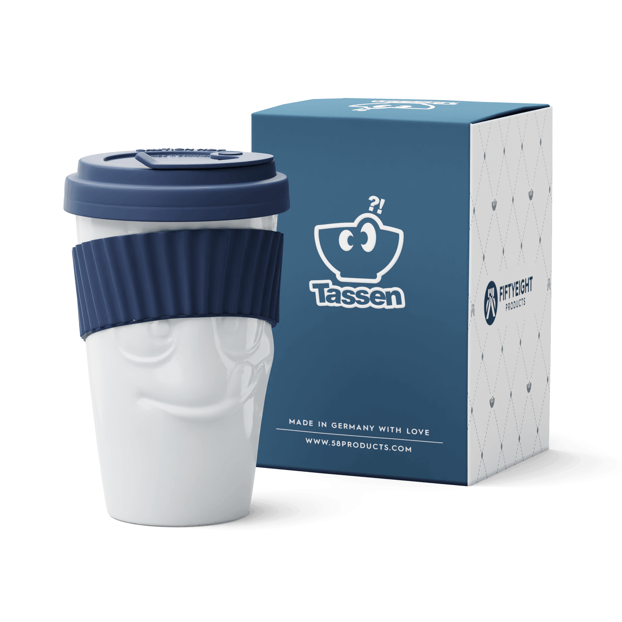 Kubek z pokrywką TASTY granatowy 58products Eye on Design