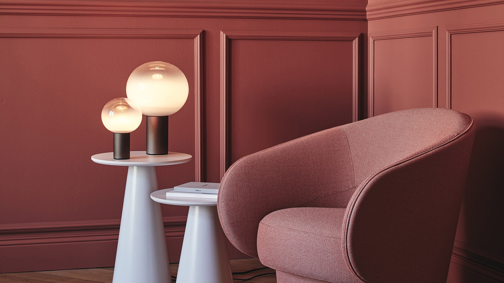 Stolná lampa LAGUNA saténová hnedá