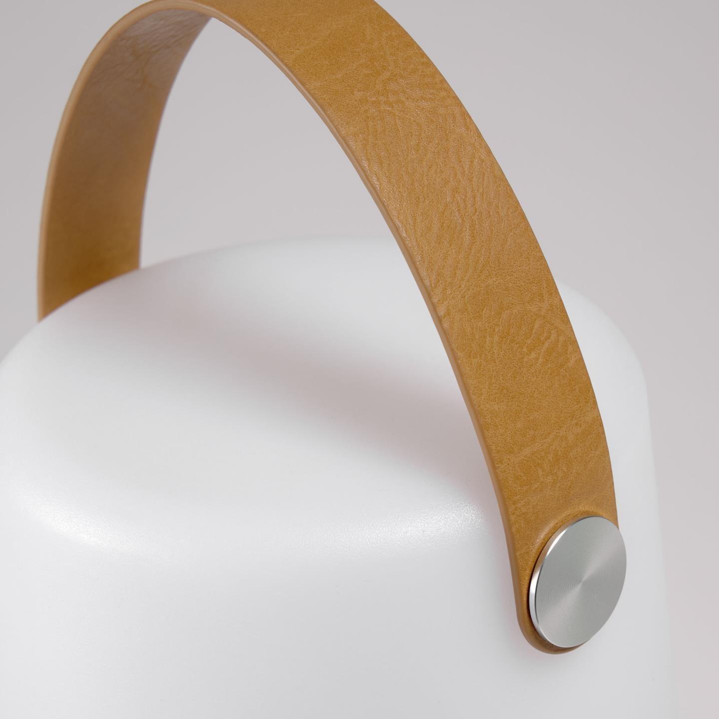 Lampa akumulatorowa DIALMA biały z brązowym uchwytem La Forma Eye on Design