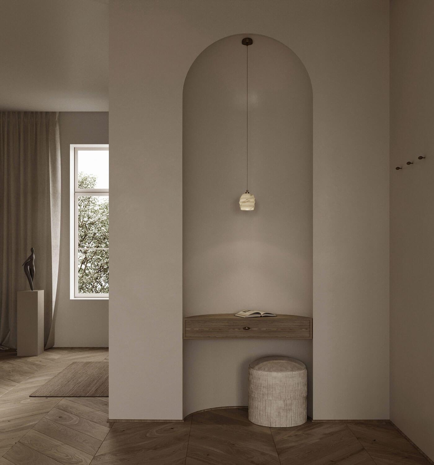 Lampa alabastrowa wisząca KALLIOPE nikiel Embassy Interiors Eye on Design