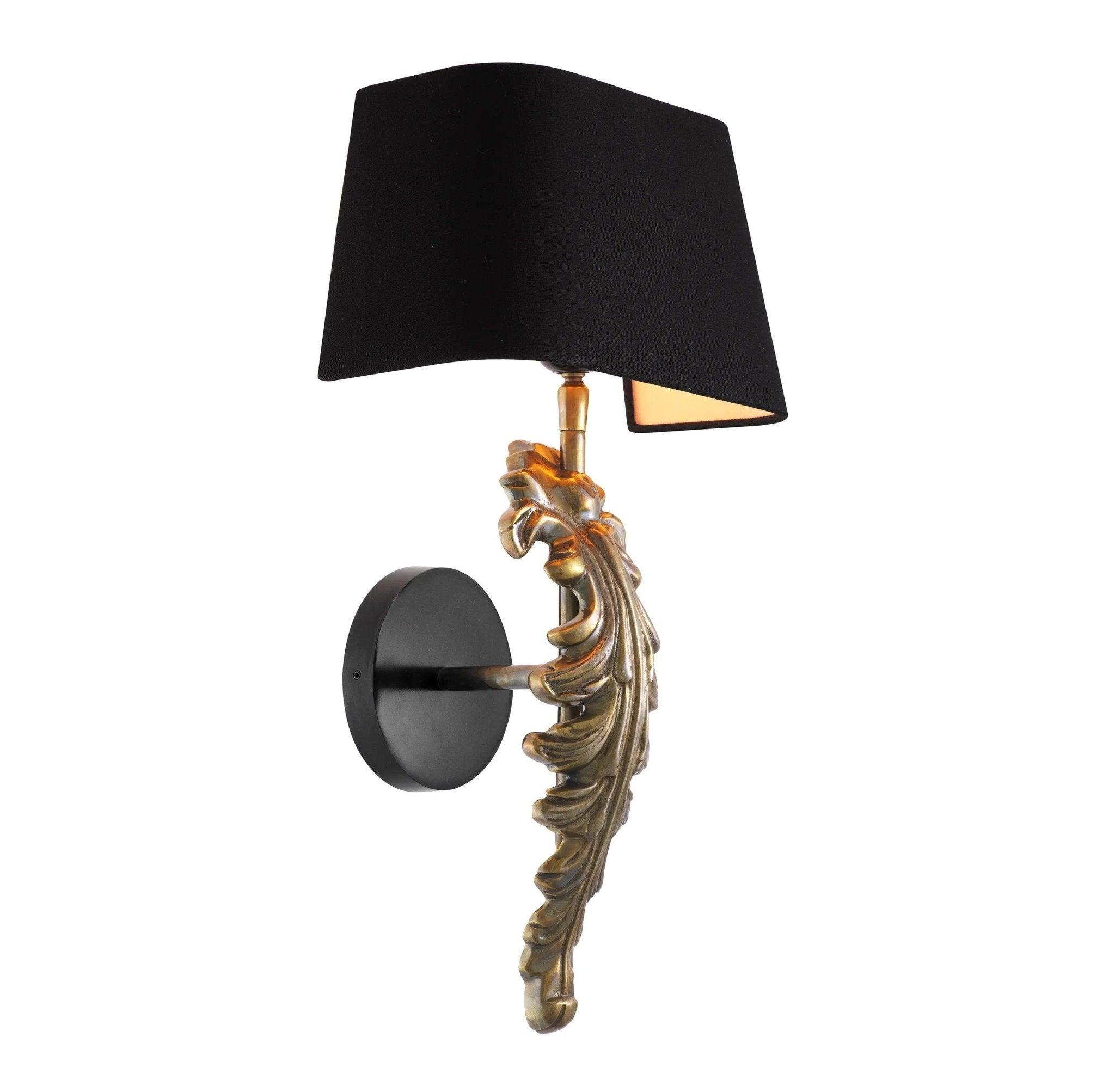 Lampa ścienna BEAU SITE postarzany mosiądz z czarnym kloszem Eichholtz Eye on Design