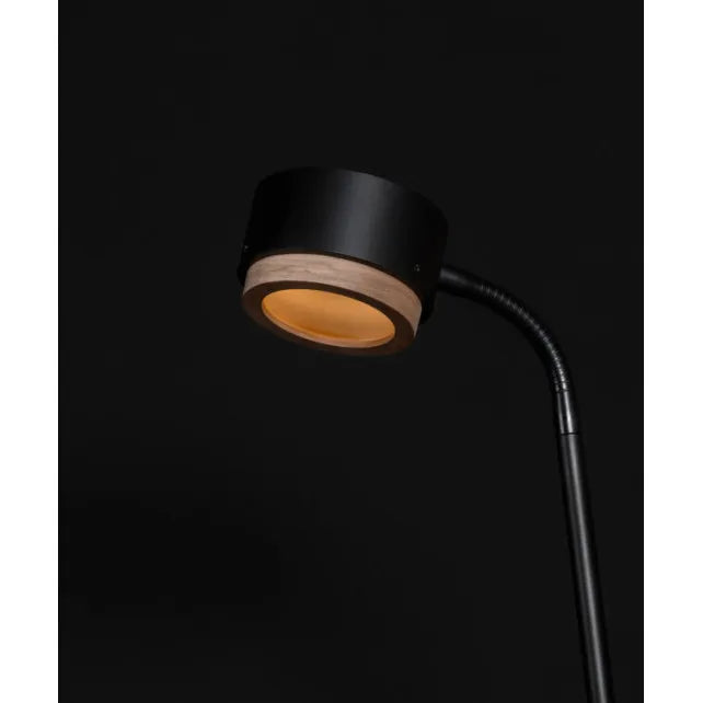 Stolná lampa JUBI čierna s orechovým drevom