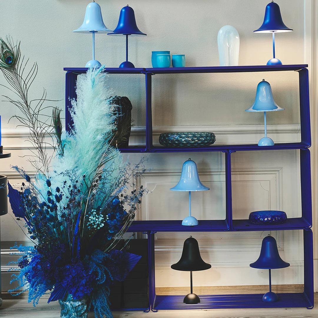 Lampa stołowa przenośna PANTOP niebieski mat Verpan Eye on Design