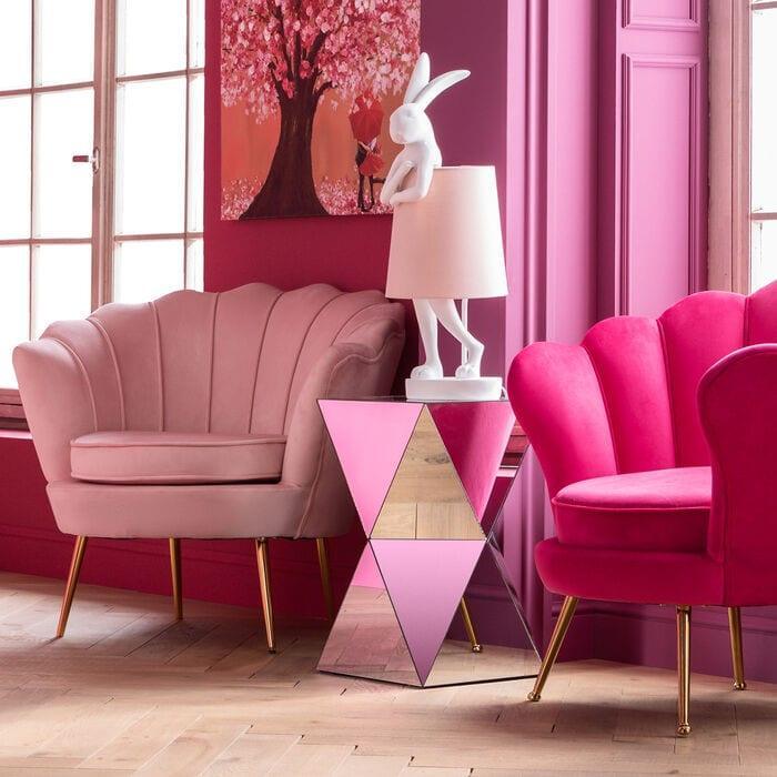 Lampa stołowa RABBIT biały z różowym kloszem Kare Design Eye on Design