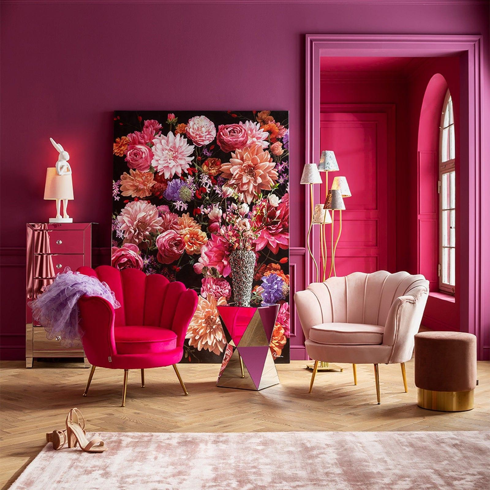 Lampa stołowa RABBIT biały z różowym kloszem Kare Design Eye on Design