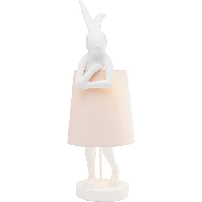 Lampa stołowa RABBIT biały z różowym kloszem Kare Design Eye on Design