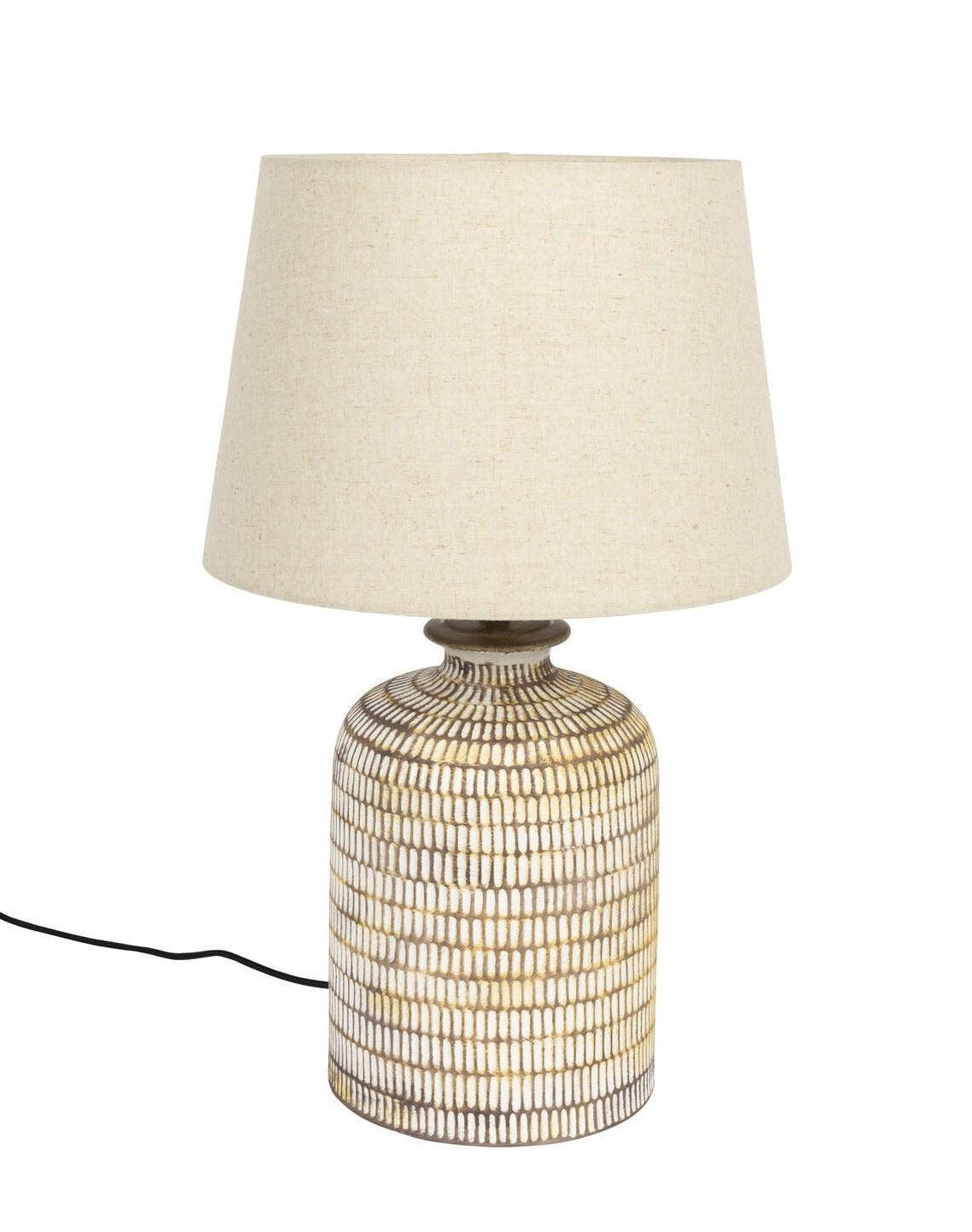 Lampa stołowa RUSSEL z kloszem lnianym Dutchbone Eye on Design