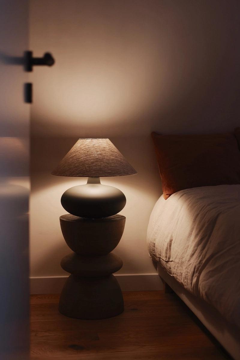 Lampa stołowa SAWA NATUR lniany Kaspa Eye on Design