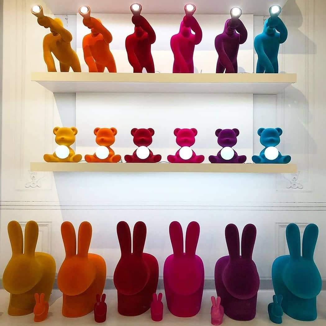 Lampa TEDDY GIRL VELVET pomarańczowa Qeeboo Eye on Design