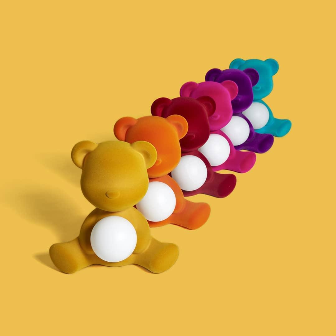 Lampa TEDDY GIRL VELVET pomarańczowa Qeeboo Eye on Design