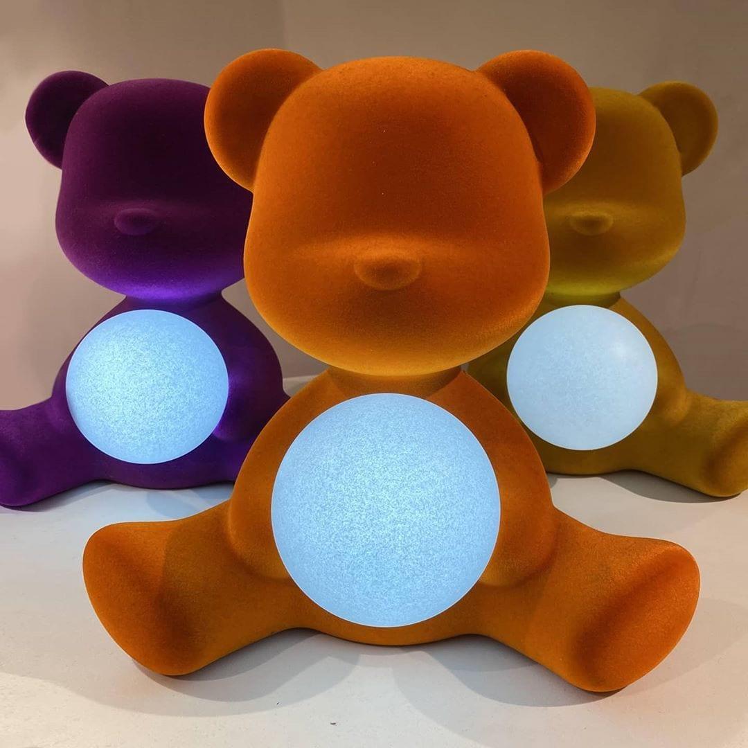 Lampa TEDDY GIRL VELVET pomarańczowa Qeeboo Eye on Design