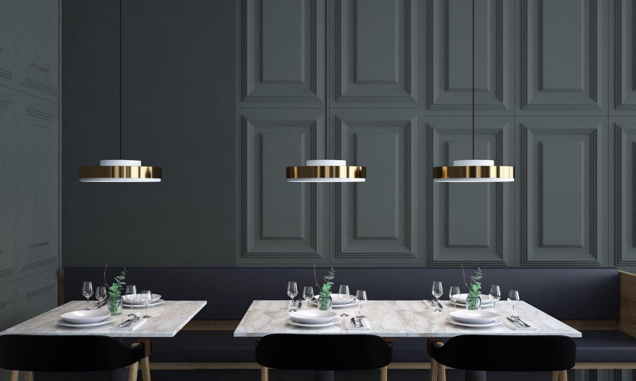 Lampa wisząca DISCUS biały z mosiężnym wykończeniem Contardi Eye on Design