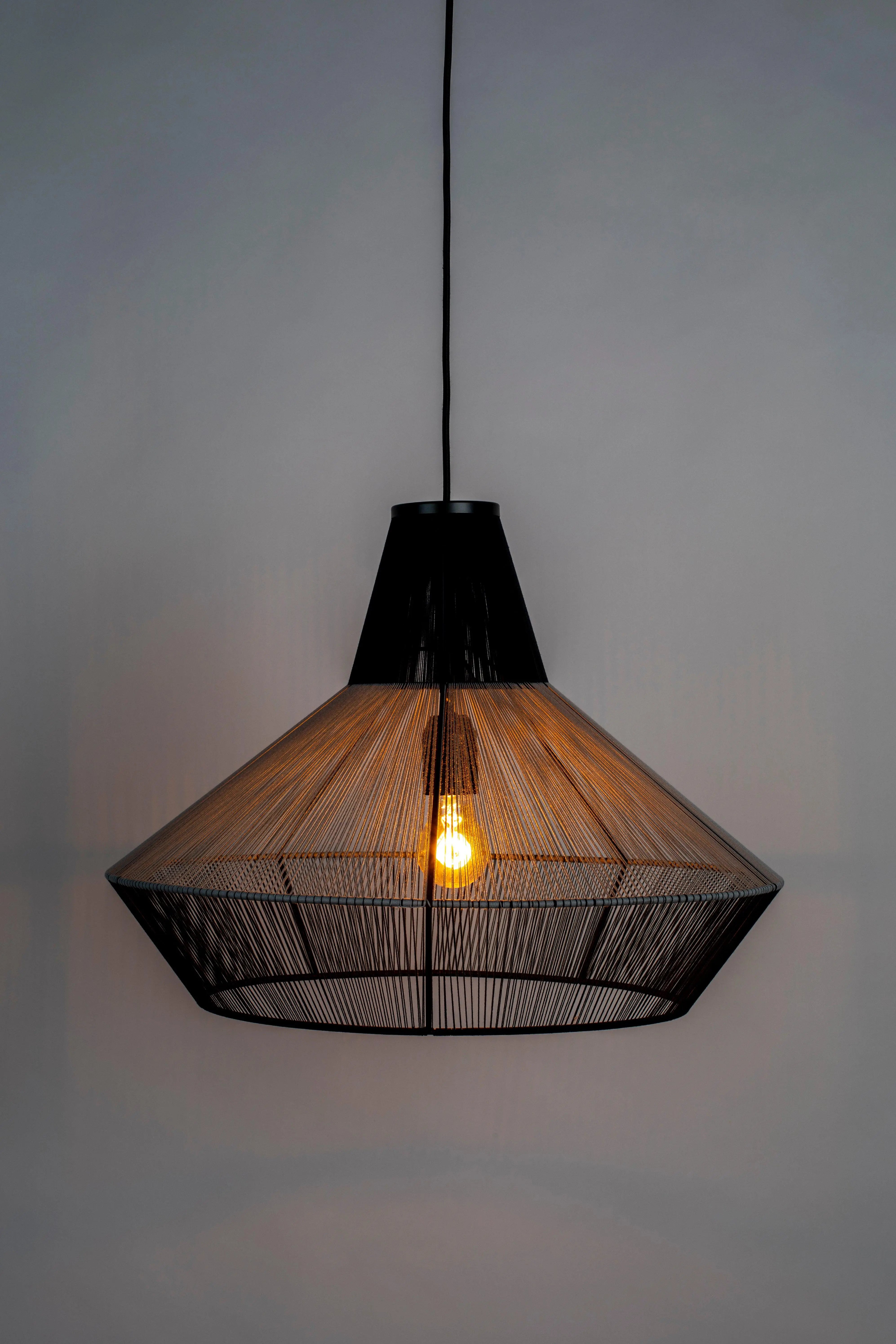 Lampa wisząca FAIRY szary – bawełna i metal