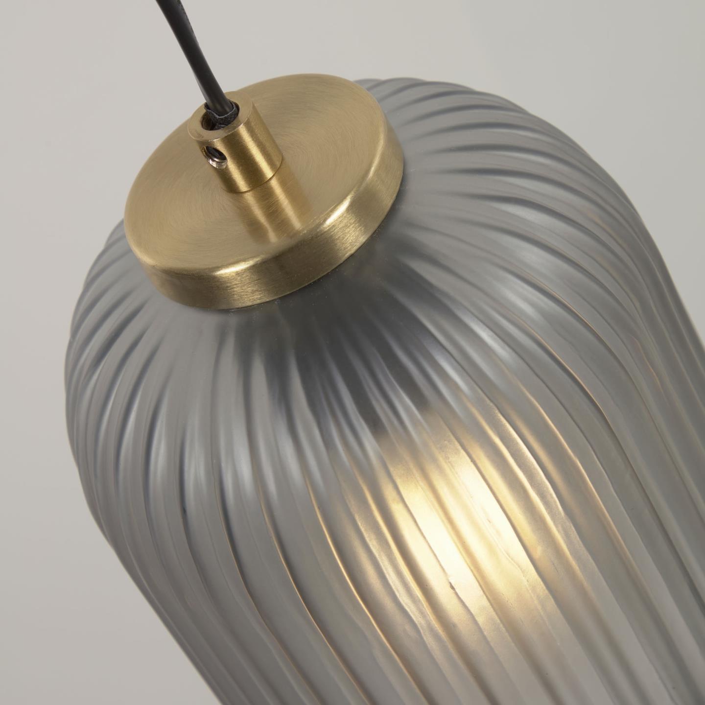 Lampa wisząca HESTIA mosiądz z szarym szkłem La Forma Eye on Design