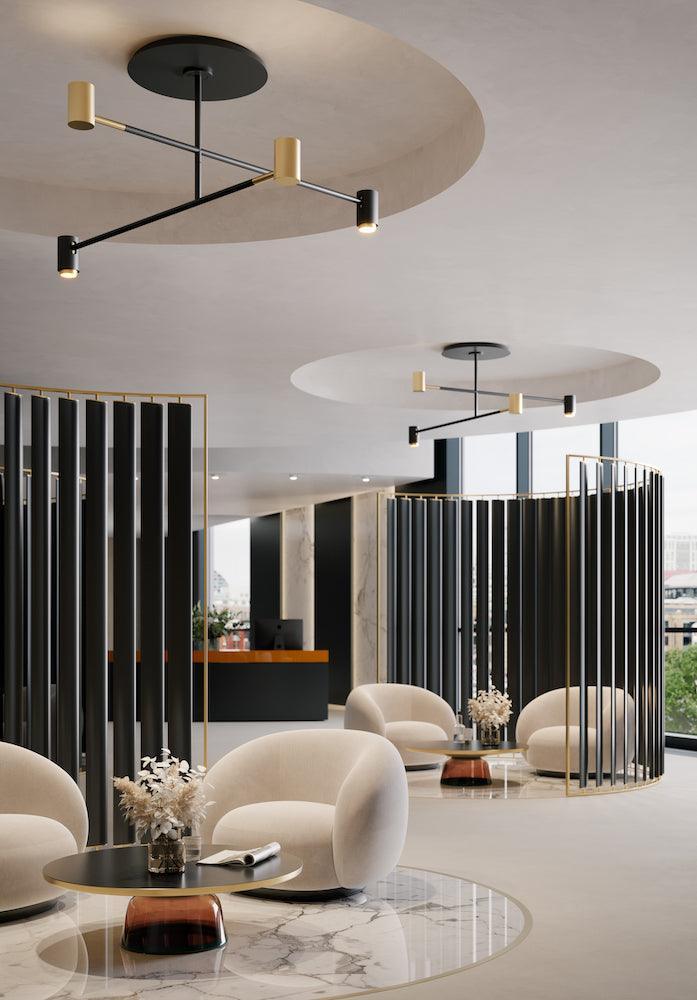 Lampa wisząca MELANOCETUS DOUBLE satynowy złoty Contardi Eye on Design