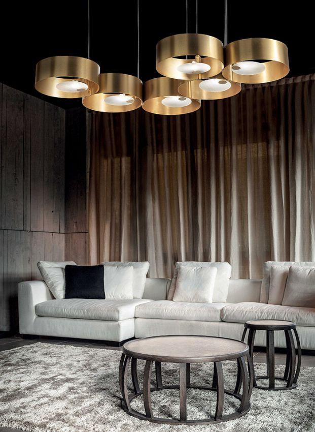 Lampa wisząca SOUND OR6 szczotkowany złoty Masiero Eye on Design