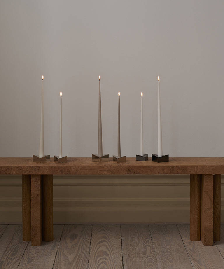 Súprava 4 sviečok STOFF NAGEL biela