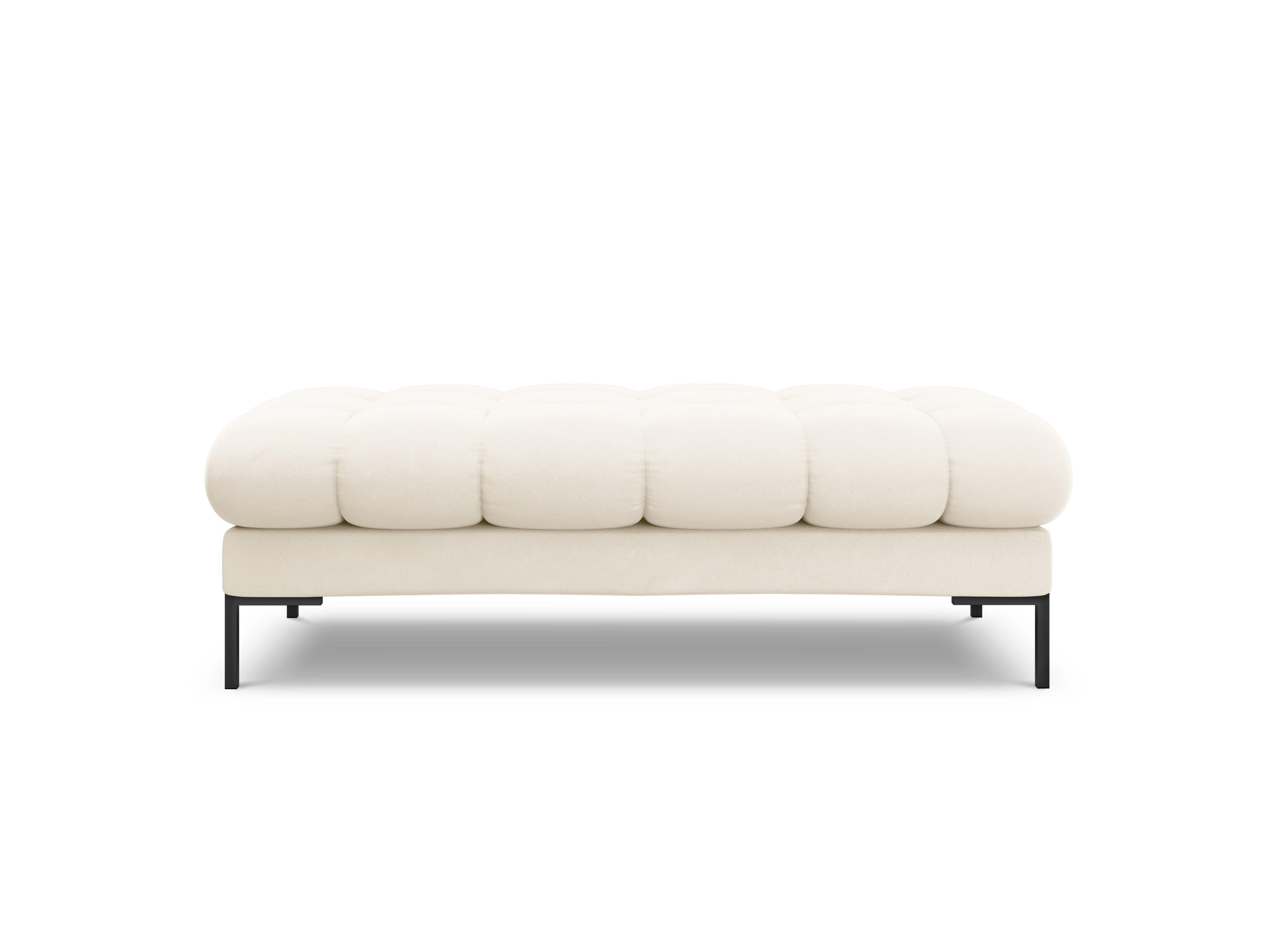 Ławka aksamitna BALI jasnobeżowy z czarną podstawą Cosmopolitan Design Eye on Design
