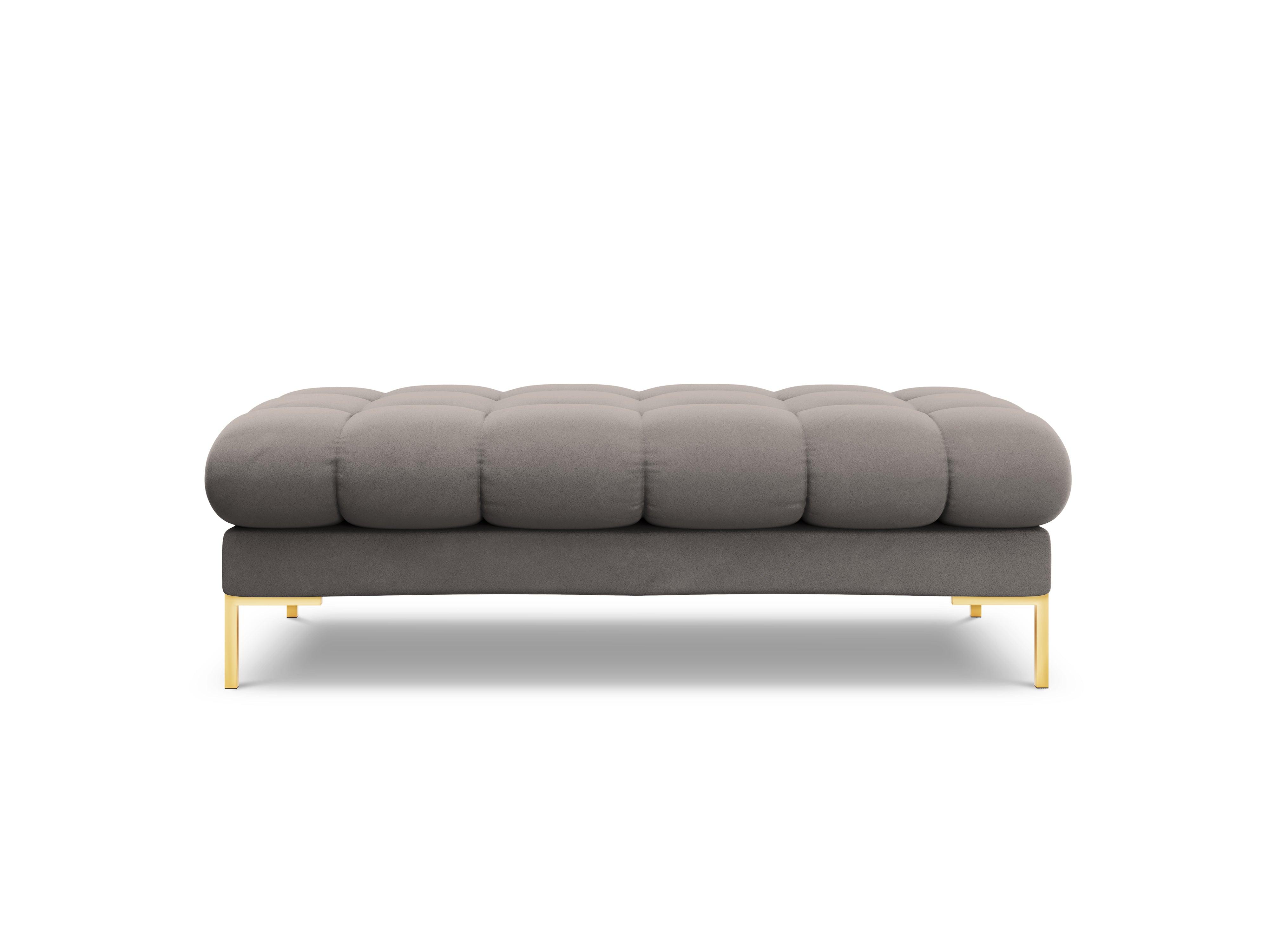 Ławka aksamitna BALI jasnoszary ze złotą podstawą Cosmopolitan Design Eye on Design
