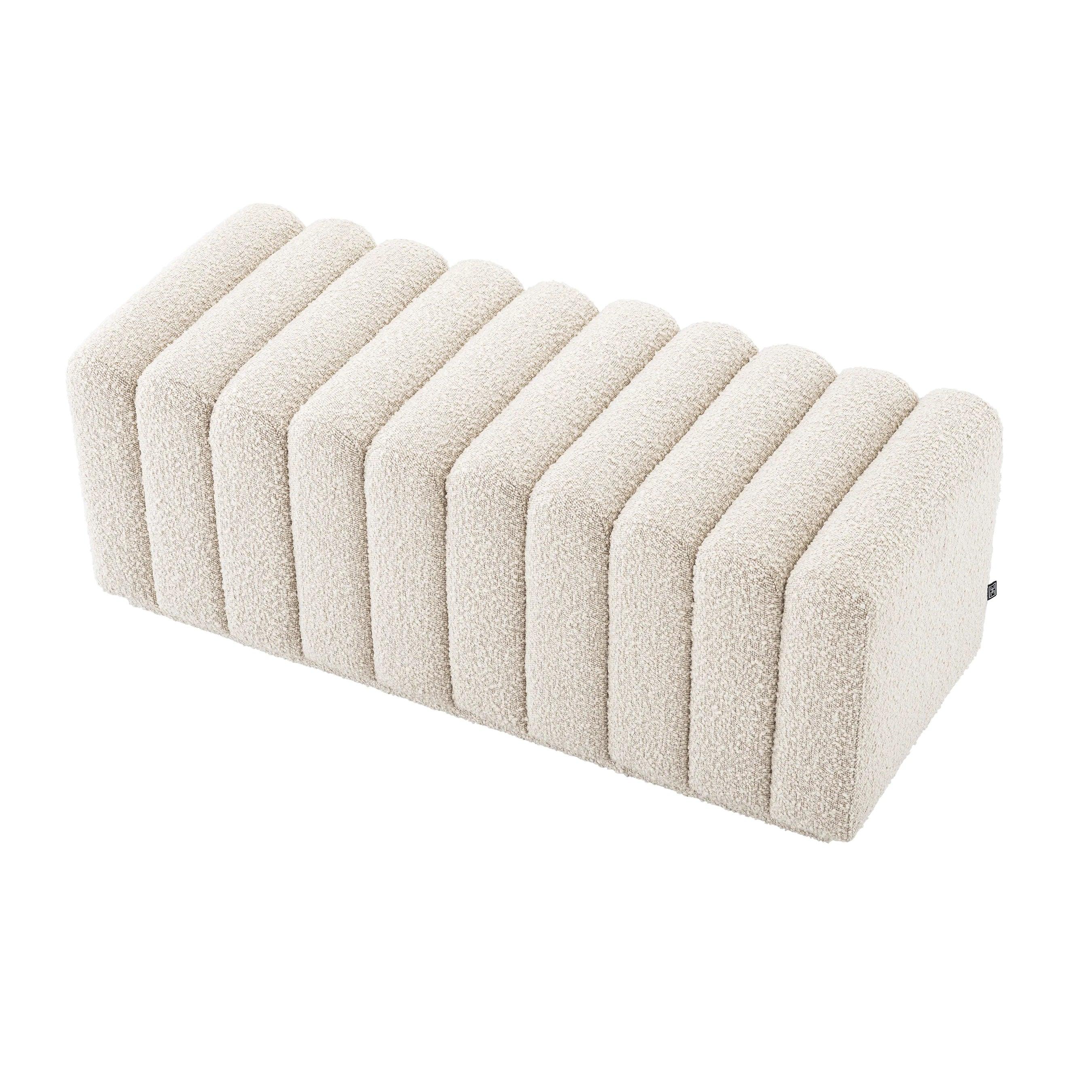 Ławka w tkaninie boucle BENTE kremowy Eichholtz Eye on Design