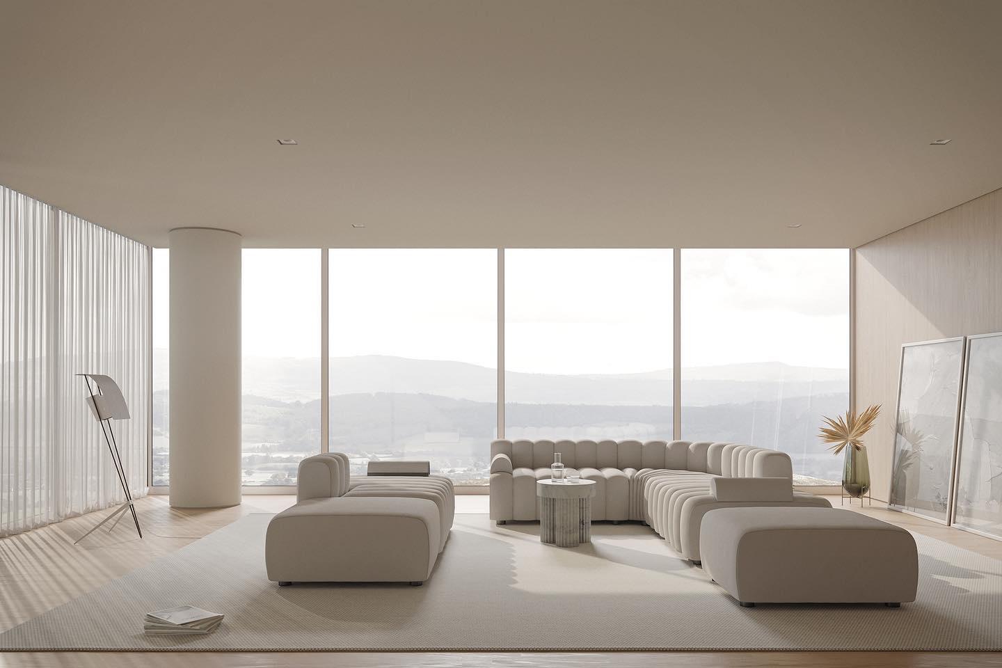 Leżanka modułowa STUDIO boucle kremowy NORR11 Eye on Design