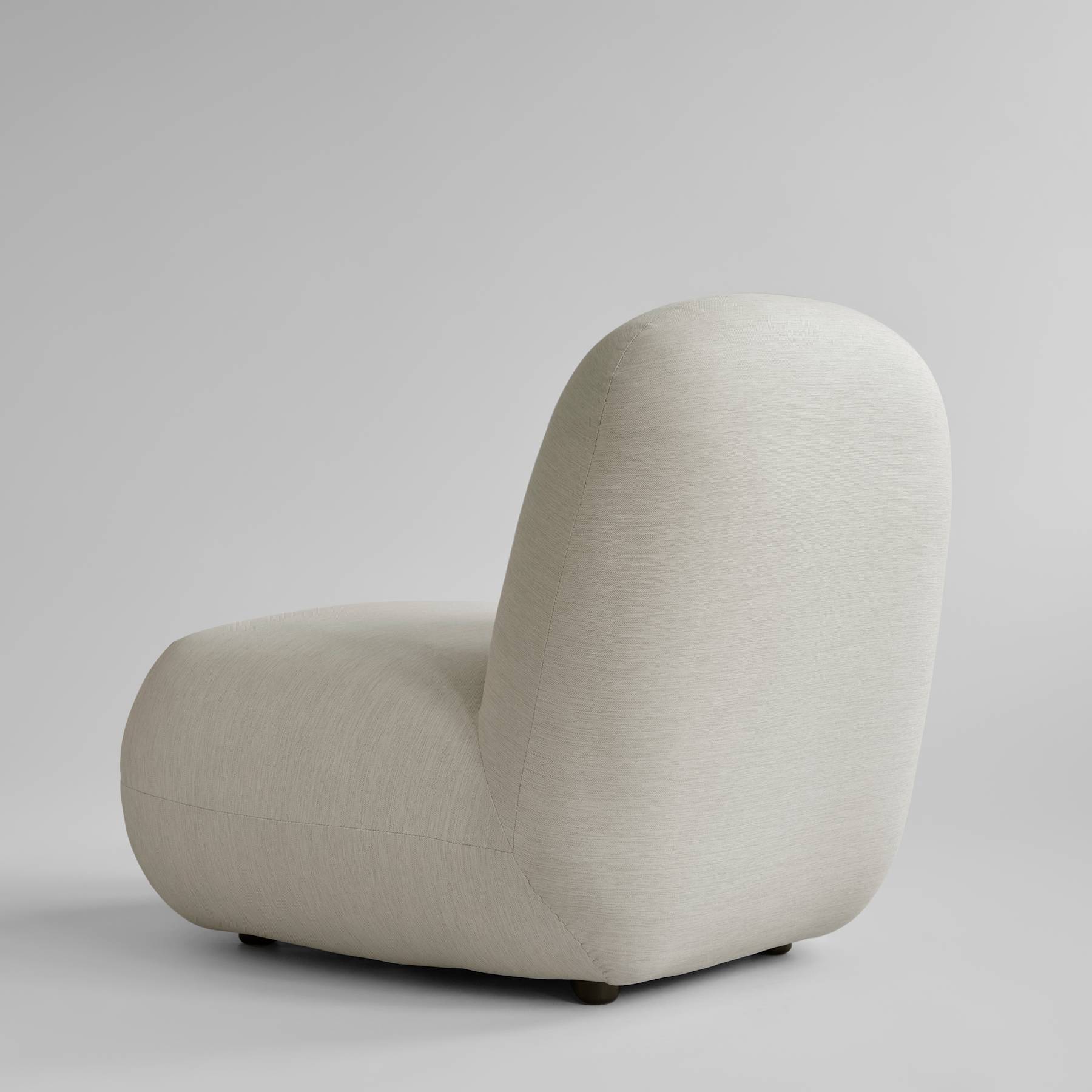 TOE FLAT armless armchair warm gray