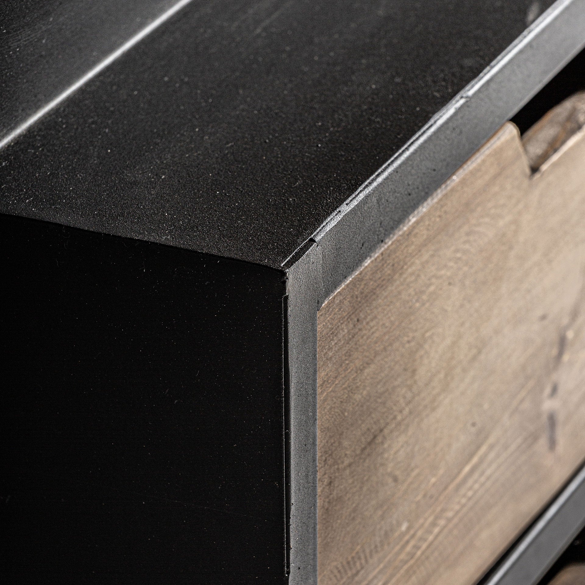 IVALO Bookshelf made of recycled pine wood with a metal finish