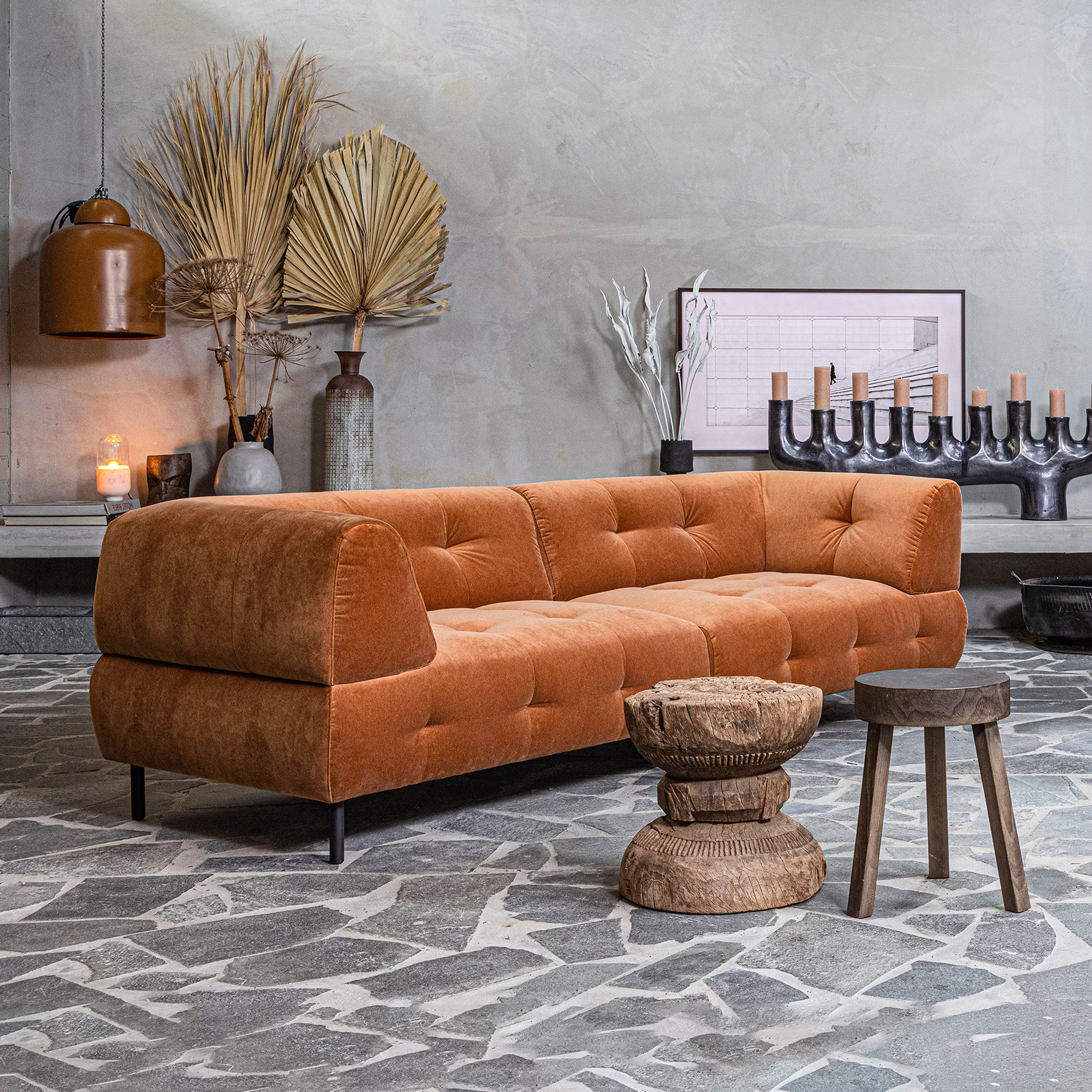 Pohovka pre 4 osoby LLOYD hnedý melír