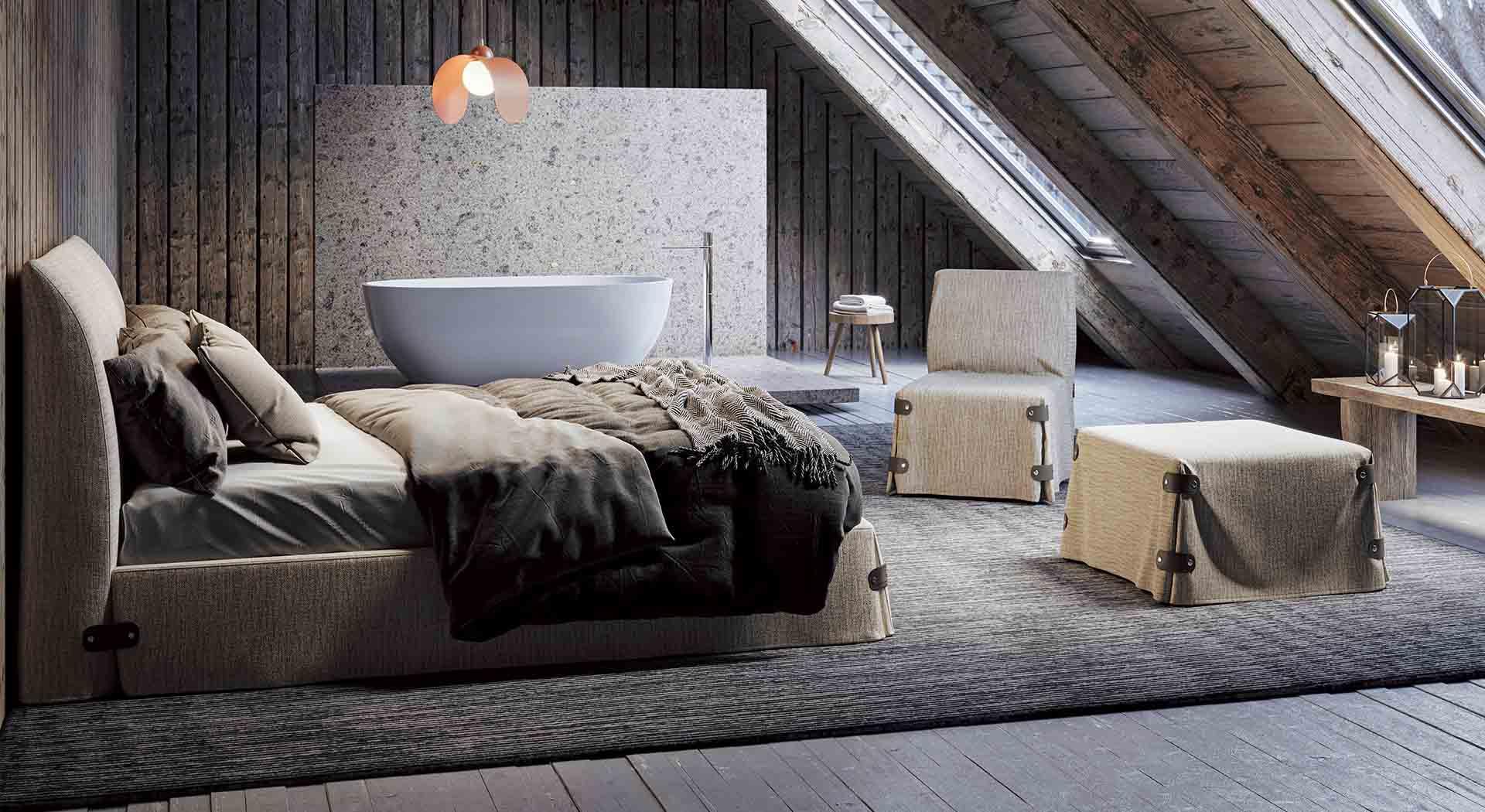 Łóżko BOTTON UP szary Liu Jo Living Eye on Design