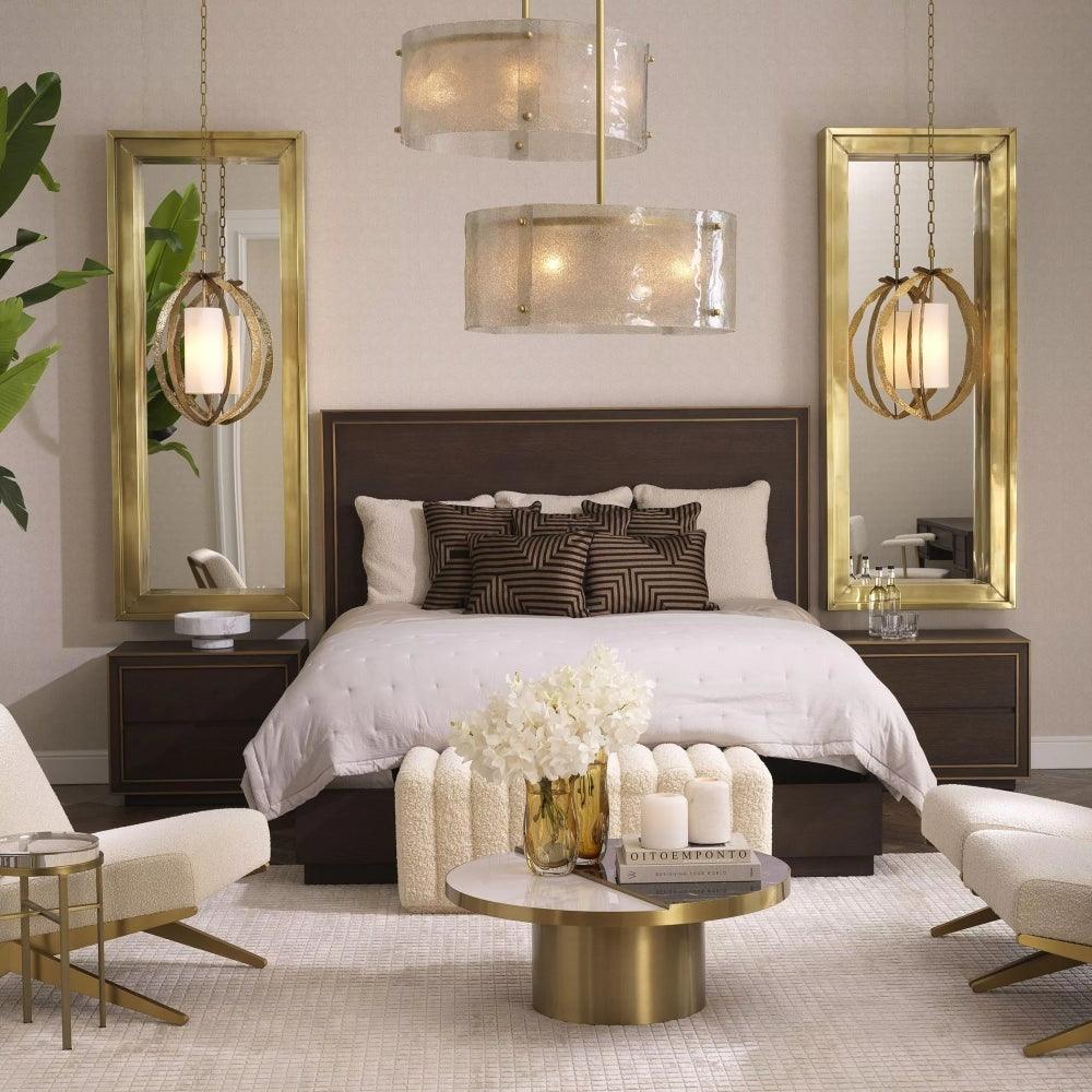 Łóżko CAMELOT fornir dębowy z mosiądzem Eichholtz Eye on Design