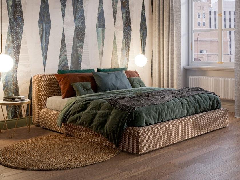 Łóżko CARING STRIPES ciemnozielony Liu Jo Living Eye on Design