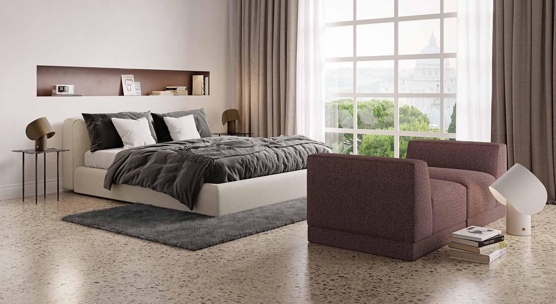 Łóżko CARING STRIPES jasnoszary Liu Jo Living Eye on Design