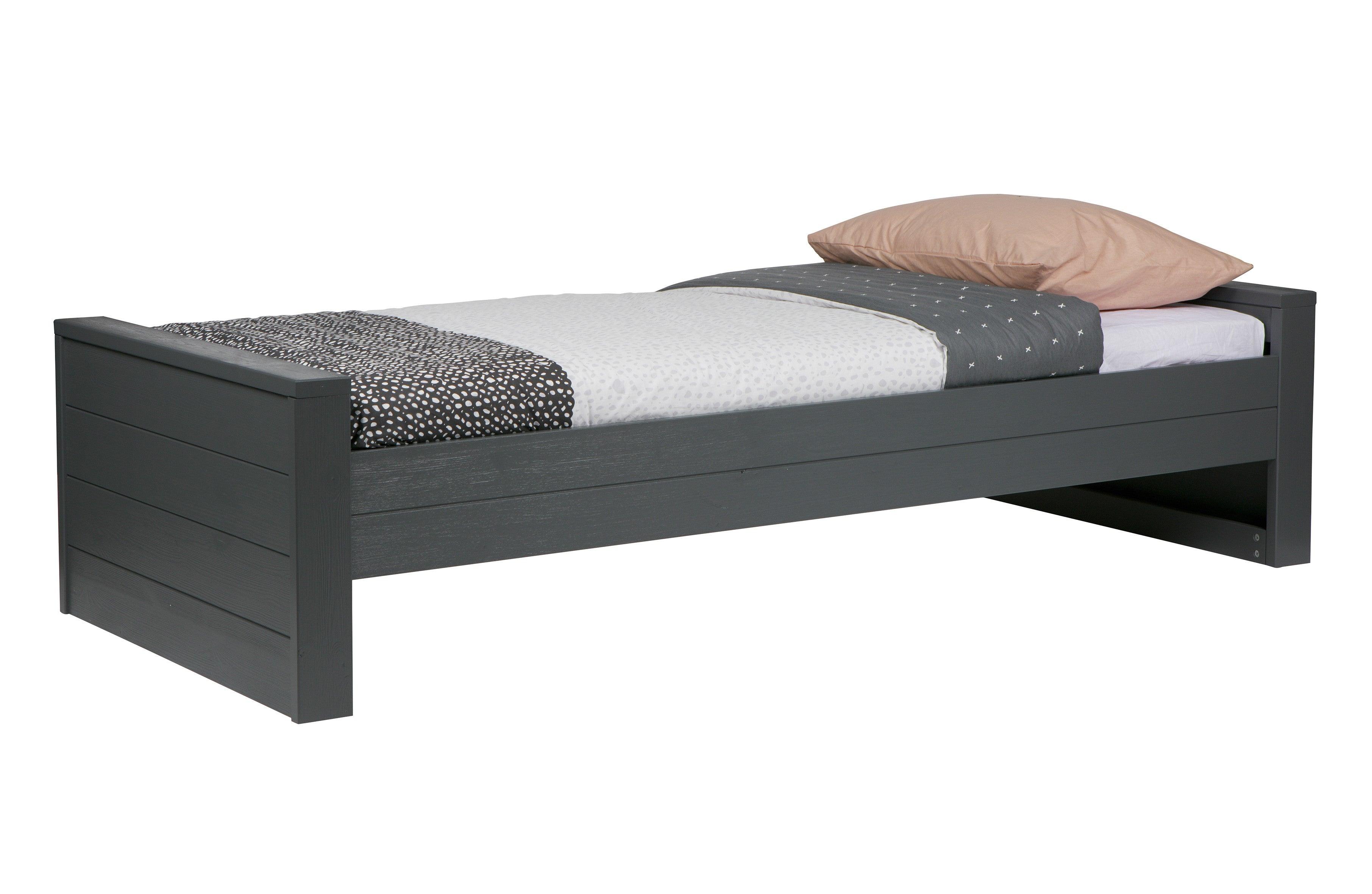 Łóżko DENNIS grafitowy Woood bez oparacia bez listw Eye on Design