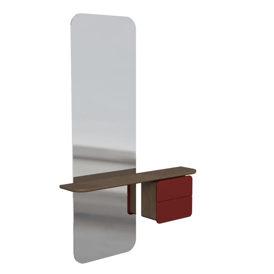 Lustro ONE MORE LOOK bordowy z ciemnym dębem UMAGE Eye on Design