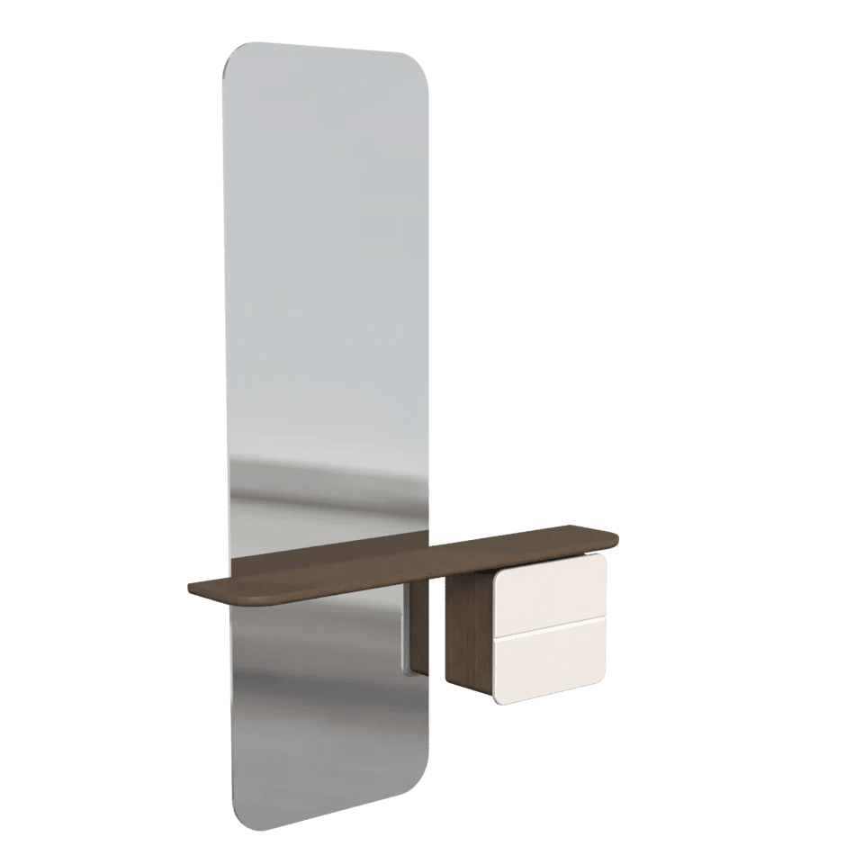 Lustro ONE MORE LOOK perłowy z ciemnym dębem UMAGE Eye on Design