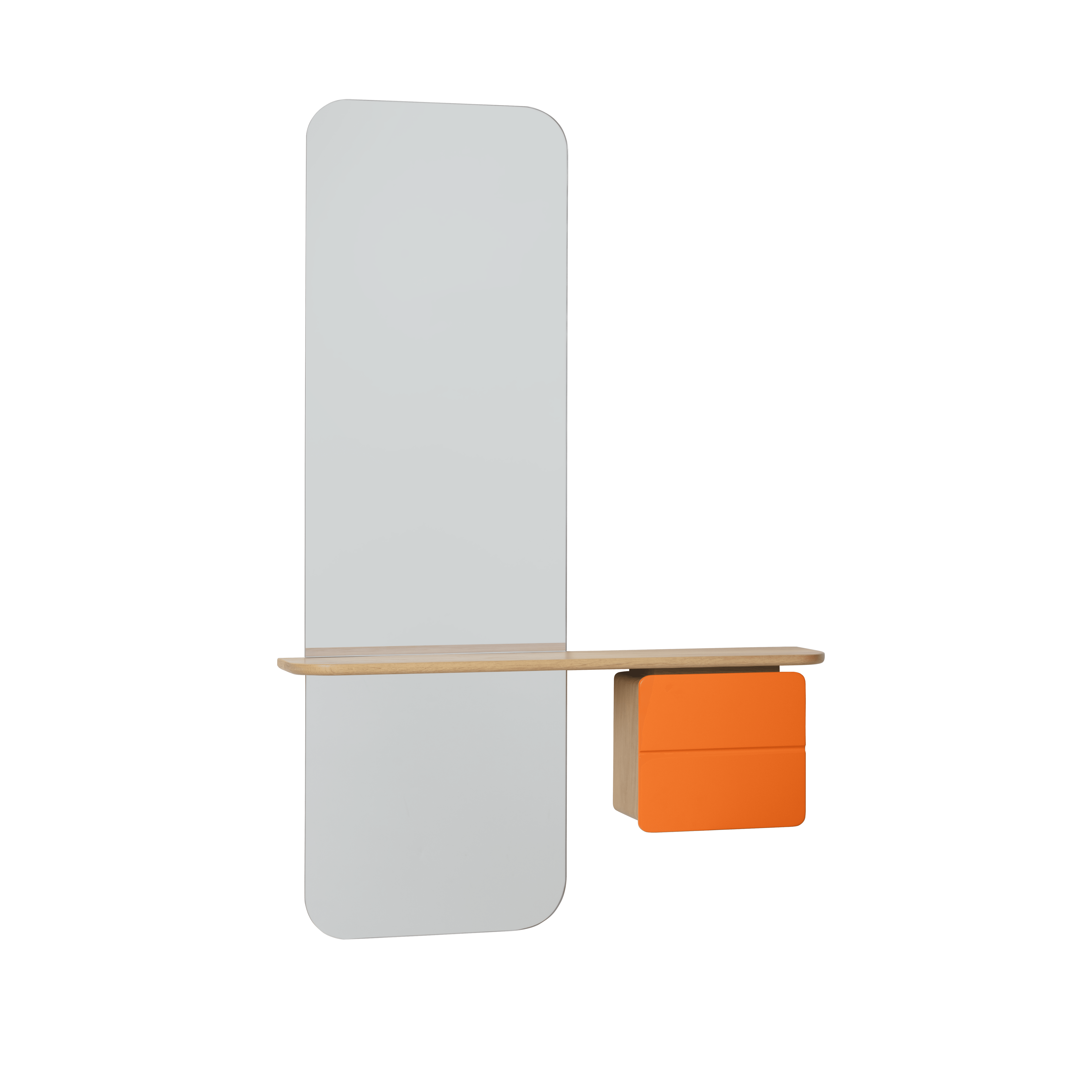 Lustro ONE MORE LOOK pomarańczowy z dębem UMAGE Eye on Design