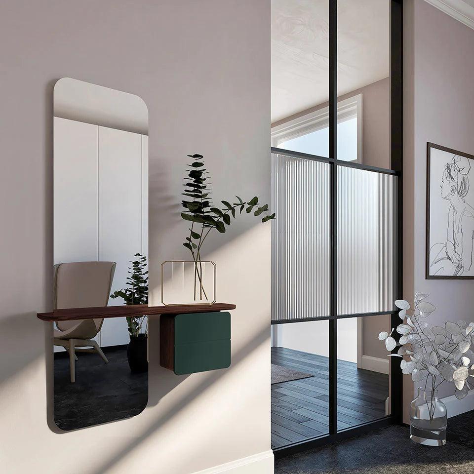 Lustro ONE MORE LOOK różowy z ciemnym dębem UMAGE Eye on Design